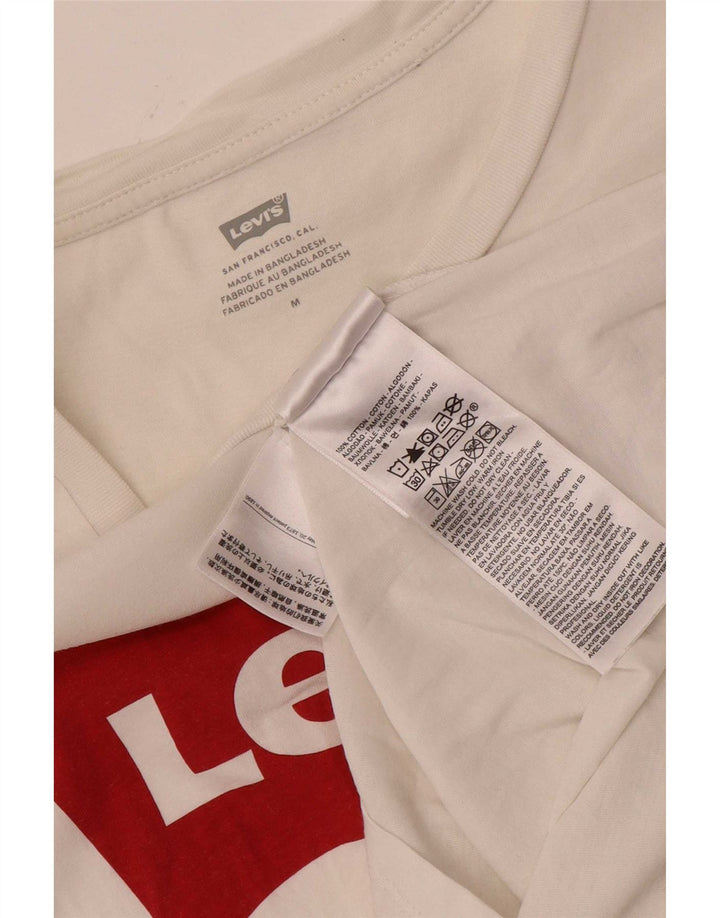 Γυναικείο γραφικό μπλουζάκι Levi's Top UK 12 μεσαίο λευκό βαμβακερό