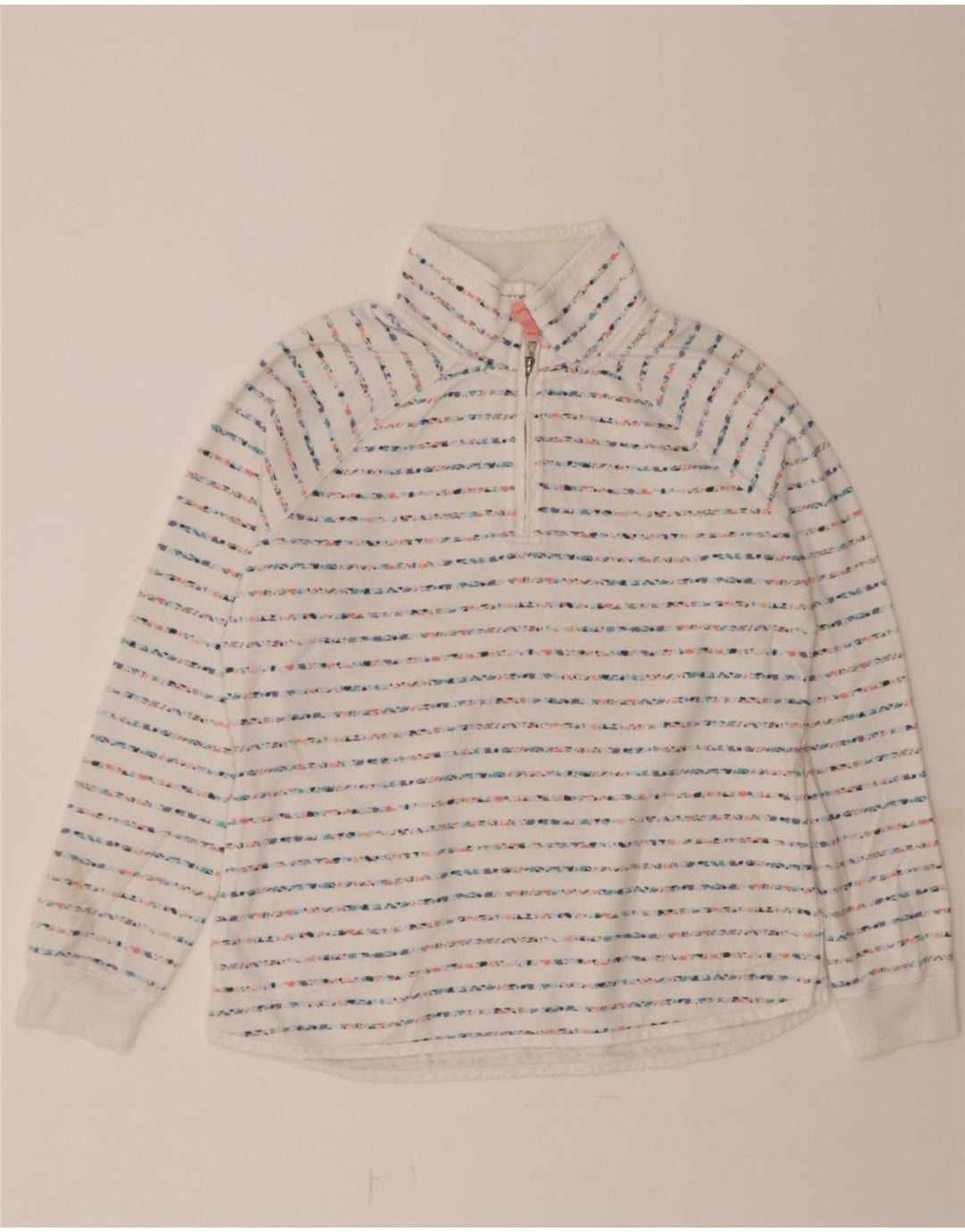 CREW CLOTHING Womens Oversized Sweatshirt Jumper UK 10 Small White Striped Vintage Crew Clothing and Second-Hand Crew Clothing from Messina Hembry 