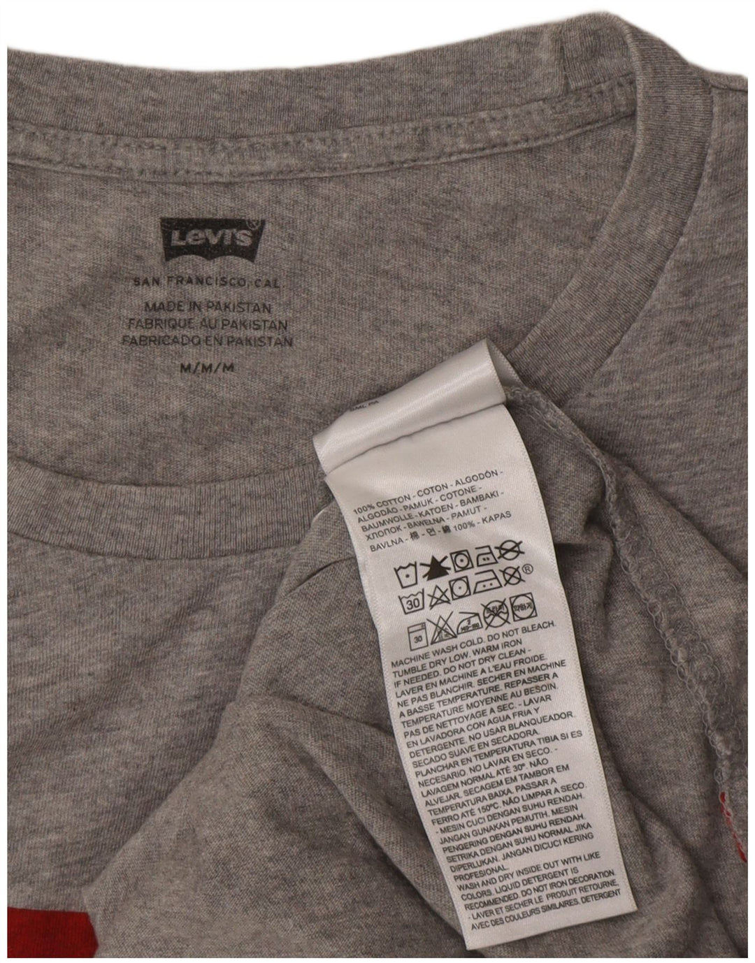 Ανδρικό γραφικό T-Shirt Levi's Top Βαμβακερό με μεσαίο γκρι χρώμα