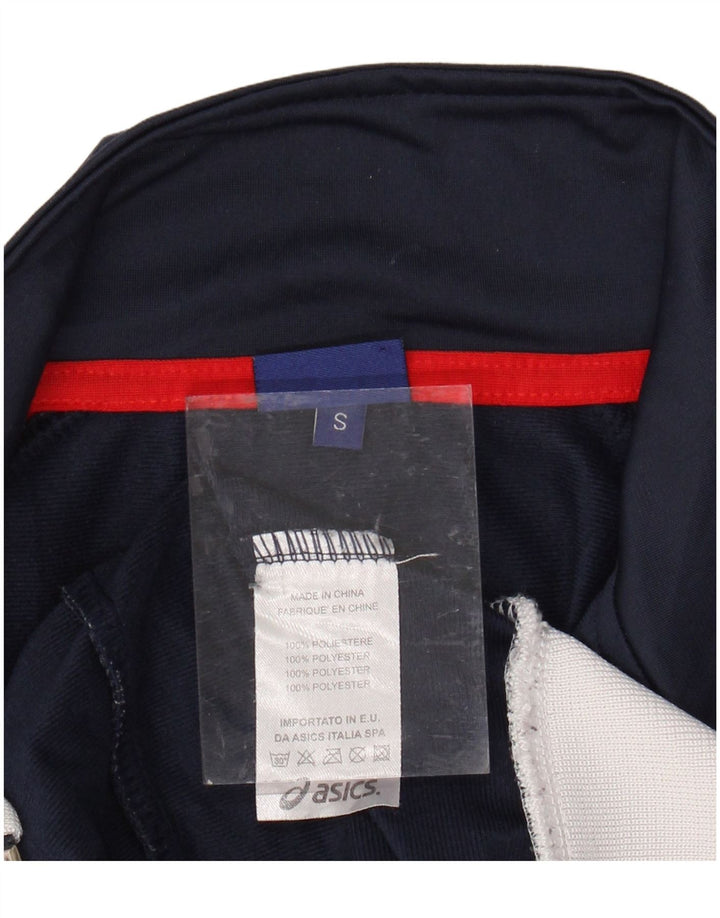 Ανδρική αθλητική φόρμα ASICS Top μπουφάν Small Navy Blue Colorblock Polyester