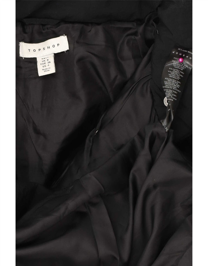 Topshop Γυναικείο μπουφάν με κουκούλα μεγάλου μεγέθους με επένδυση UK 8 Μικρό μαύρο πολυεστέρα