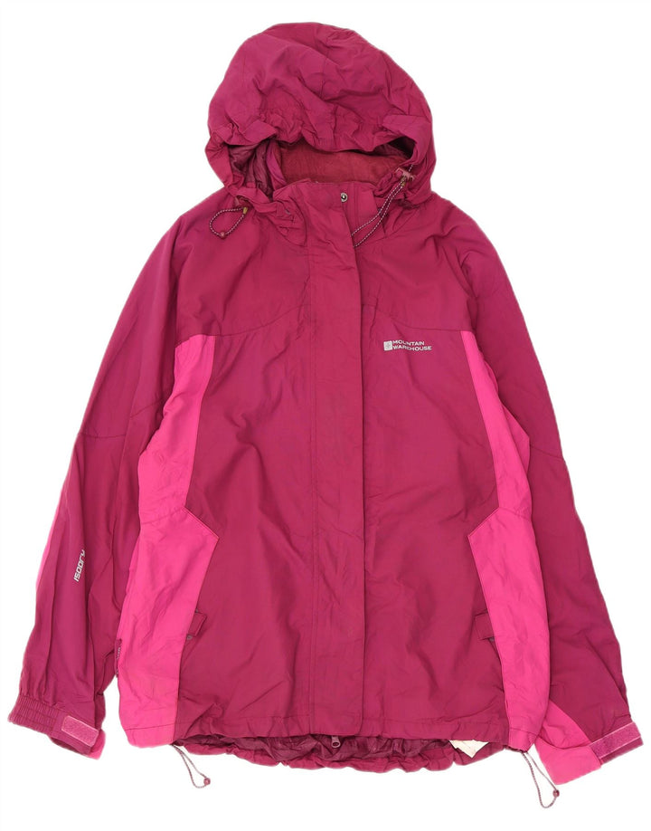 Mountain Warehouse Γυναικείο μπουφάν βροχής με κουκούλα UK 14 Large Pink Colourblock