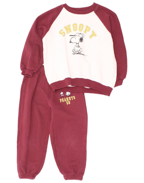 Zara Boys Graphic Ολόσωμη φόρμα 5-6 ετών μπορντό, βαμβακερό χρώμα