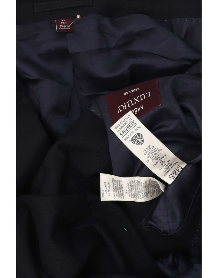 Marks & Spencer Ανδρικό μπουφάν σακάκι με 2 κουμπιά UK 44 2XL Navy Blue New Wool