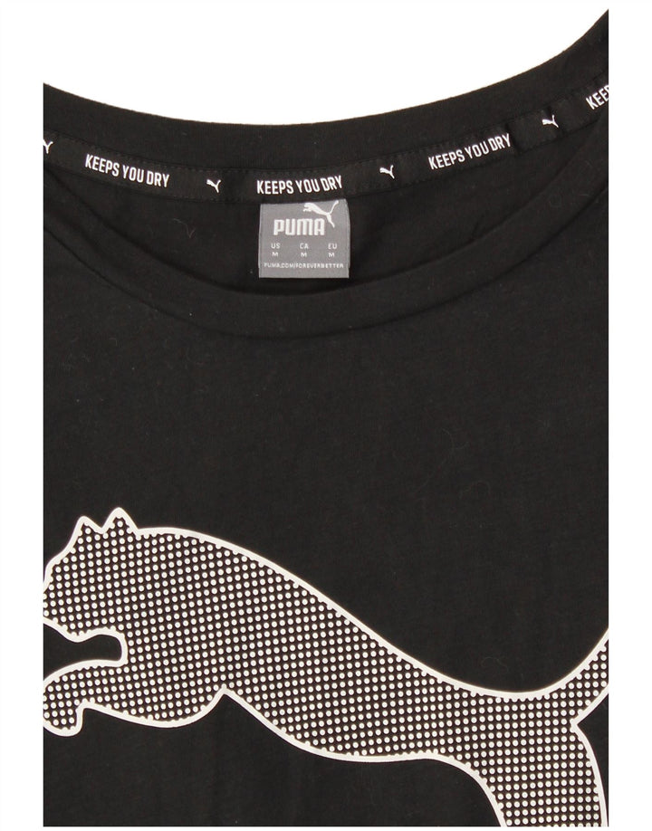 PUMA Womens Graphic T-Shirt Top UK 14 Medium Black