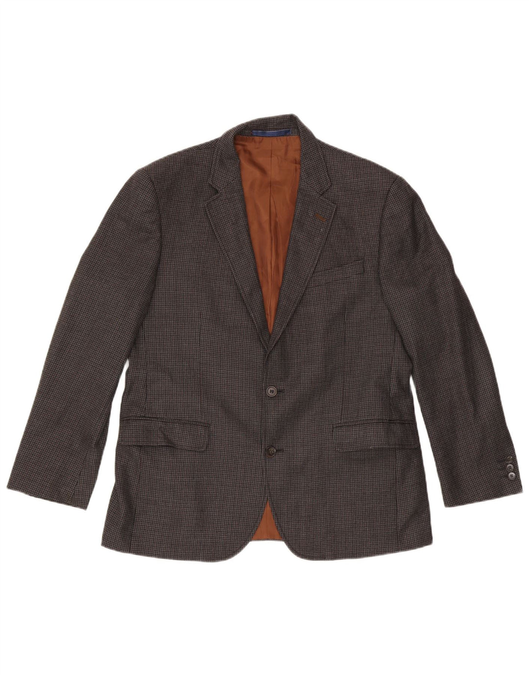Marks & Spencer Ανδρικό σακάκι σακάκι με 2 κουμπιά UK 42 Large Grey Check Wool