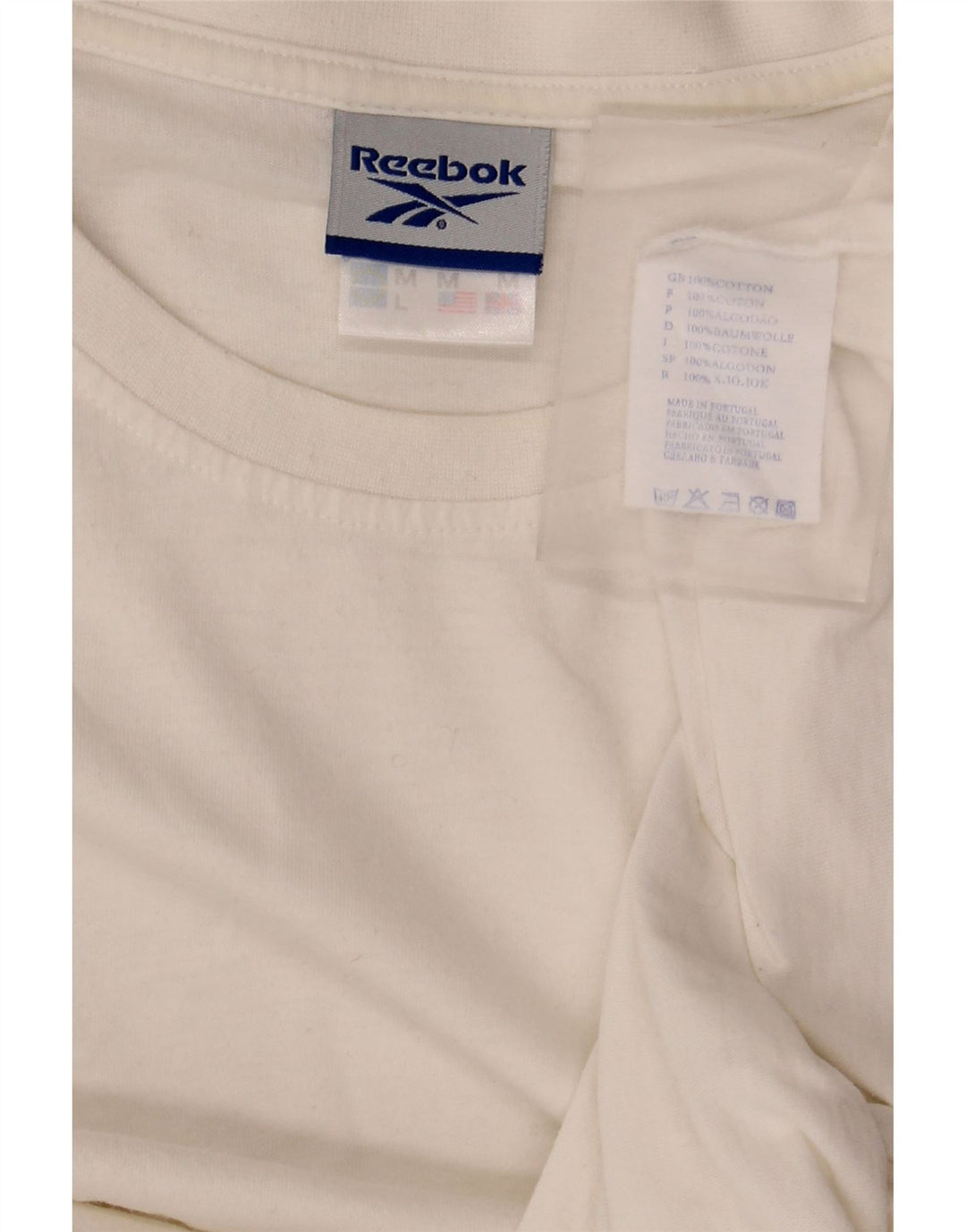 Ανδρικό T-Shirt Reebok Top από μεσαίο λευκό βαμβακερό
