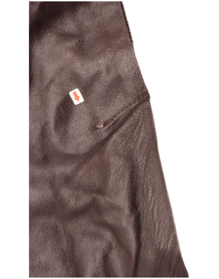 METROPOLITAN Ανδρικό Δερμάτινο Παλτό IT 50 Δερμάτινο Μεγάλο Καφέ