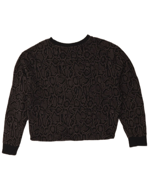 Γυναικεία φούτερ Puma Crop Graphic Jumper UK 14 Medium Black Animal print