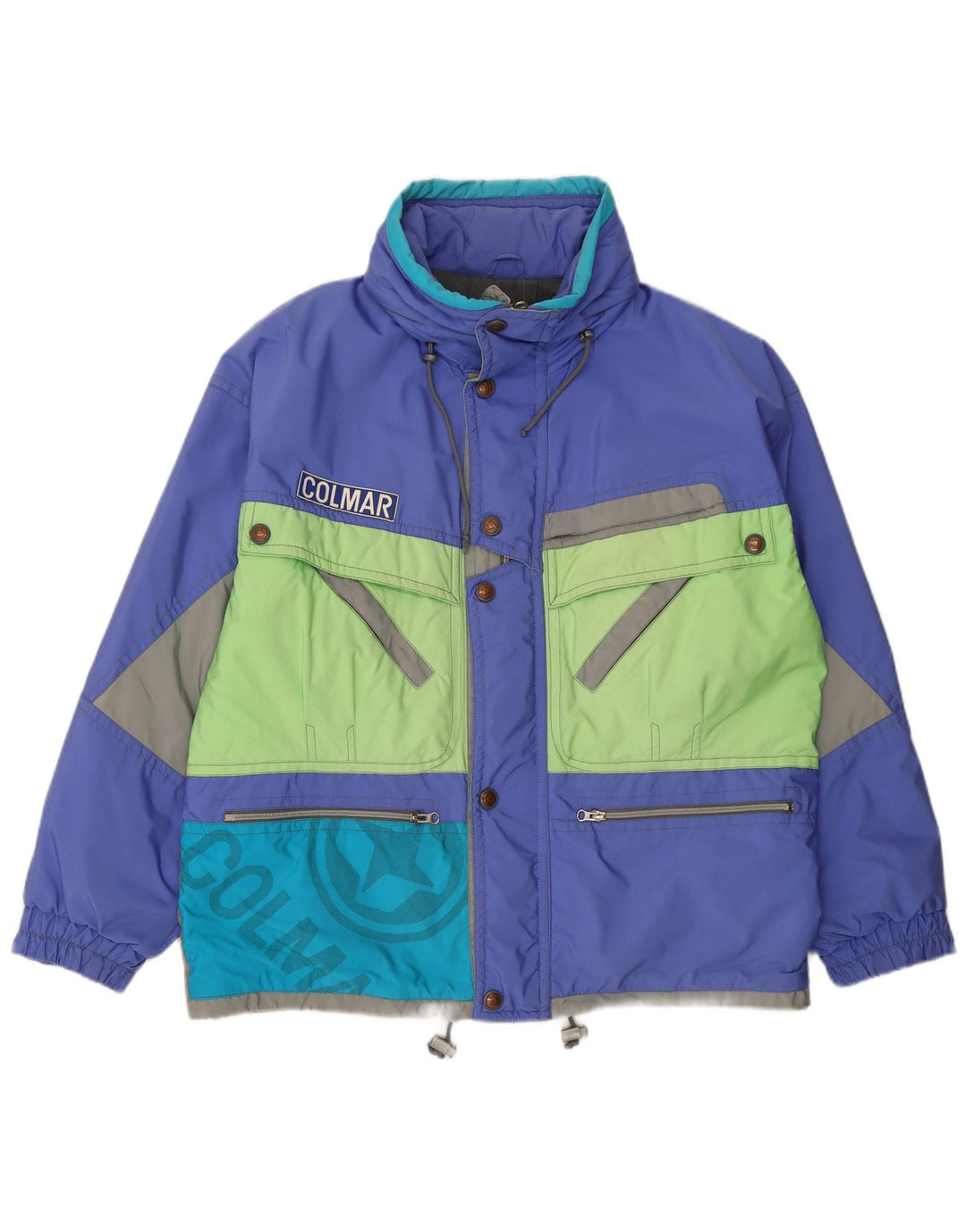Colmar Ανδρικό τζάκετ σκι γραφικό IT 52 Large Blue Colorblock Πολυαμίδιο
