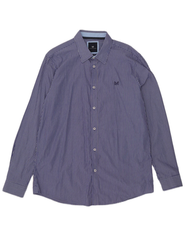 Ανδρικό πουκάμισο Crew Clothing Slim Fit XL Μπλε ριγέ βαμβακερό