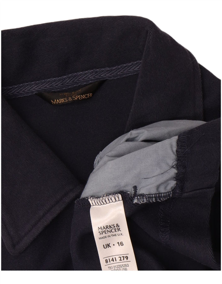 Marks & Spencer Γυναικείο Bomber Jacket UK 16 Large Navy Blue Cotton