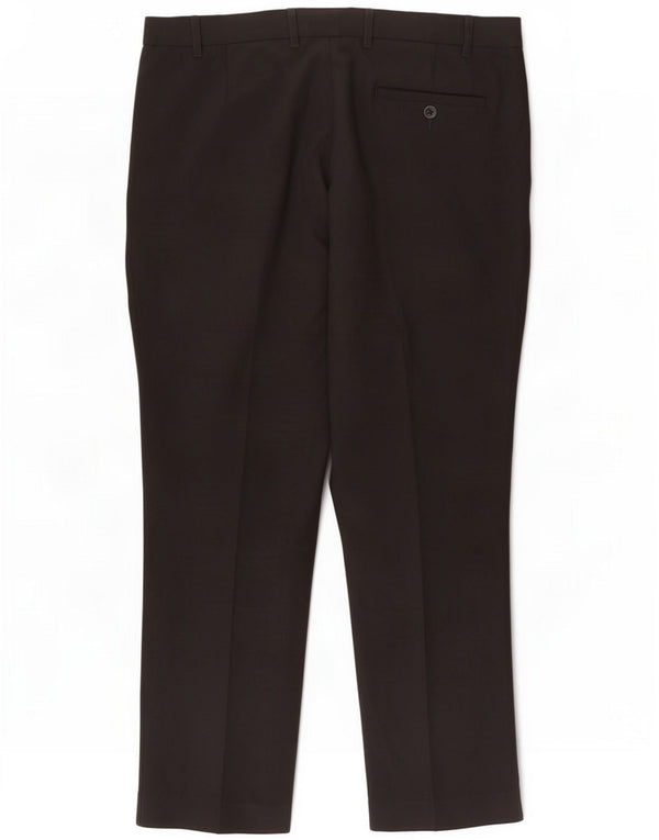 Marks & Spencer Mens Slim Casual Trousers W38 L29 Black Polyester