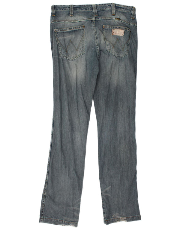 WRANGLER Womens Straight Jeans W34 L36  Blue Cotton