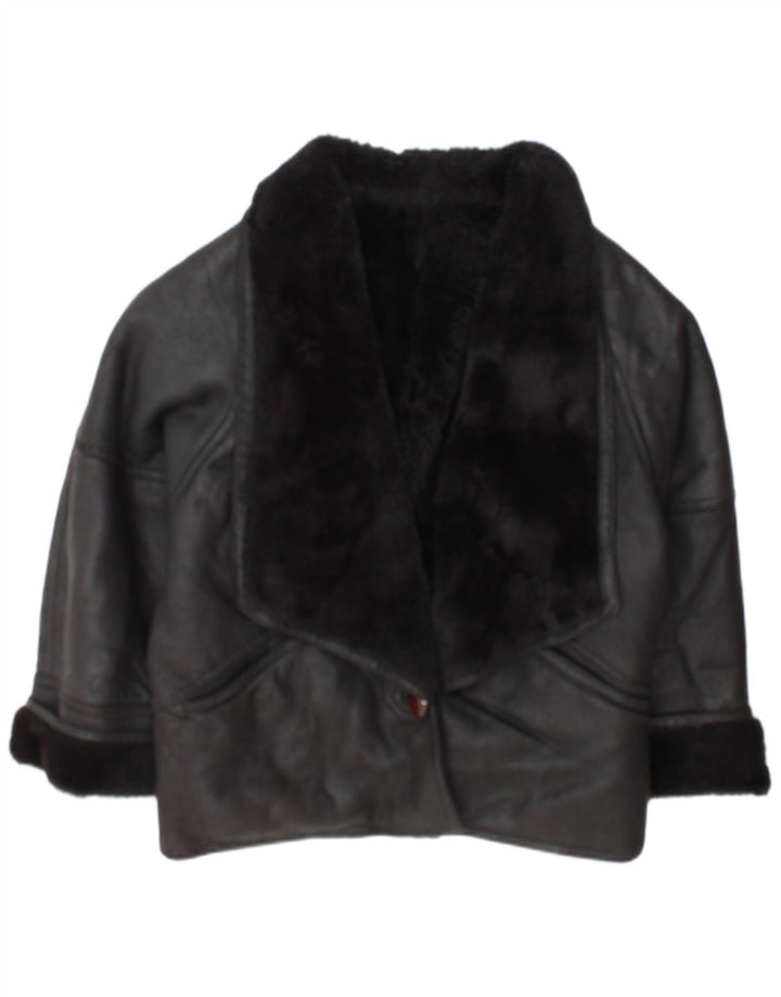 Vintage Γυναικείο Shearling Jacket IT 46 Large Black Shearling