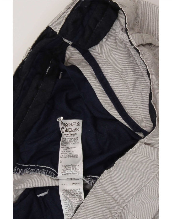 Ανδρικό σορτς Chino Marks & Spencer W32 Βαμβακερό με μεσαίο γκρι ρίγες