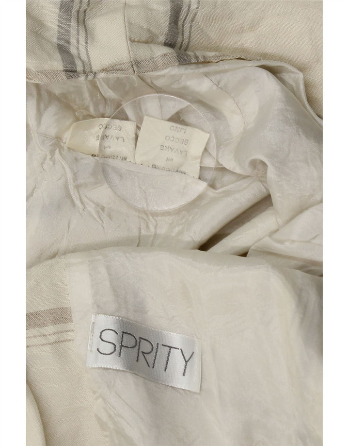 Vintage γυναικείο σακάκι 1 κουμπιού σακάκι UK 14 Medium Beige Check Len