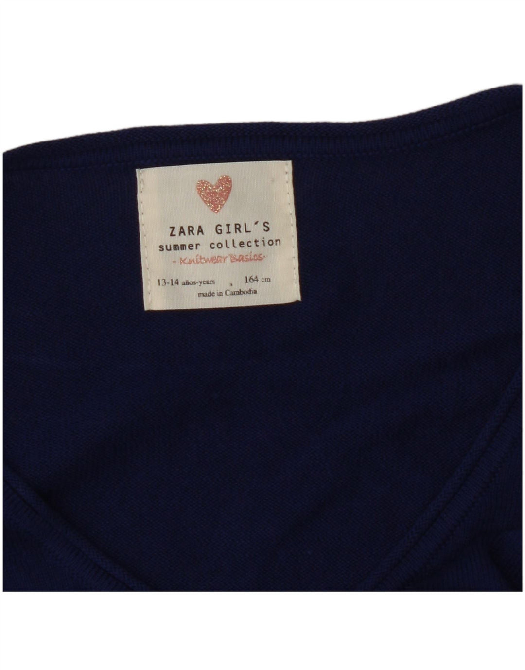 Πουλόβερ ZARA Girls Crop Cardigan 13-14 Years Navy Blue Floral