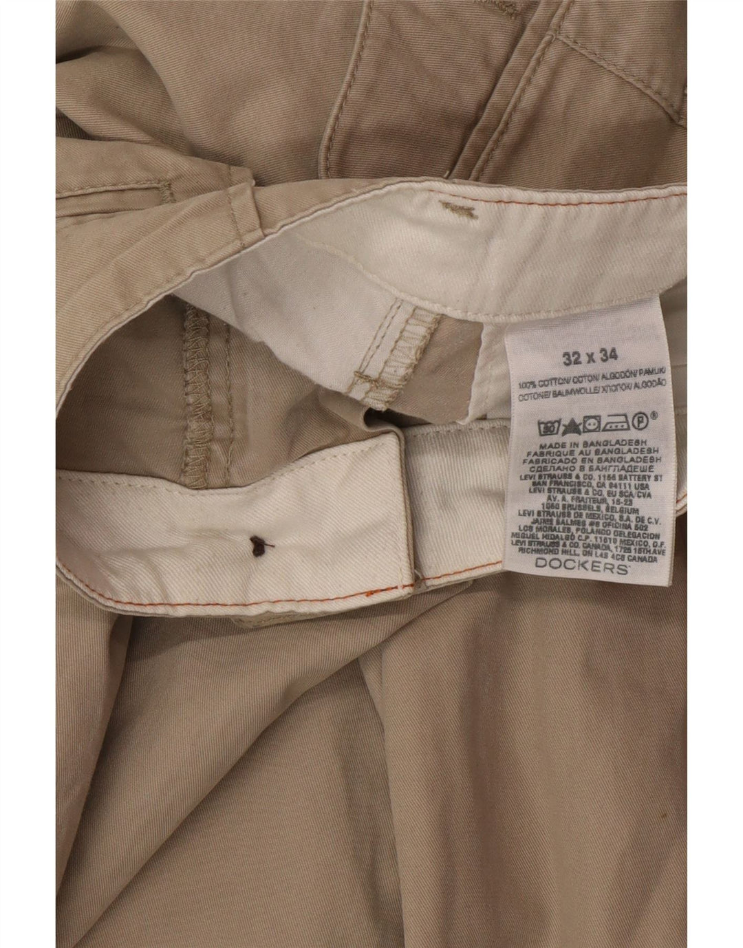 DOCKERS Ανδρικό ίσιο παντελόνι Chino W32 L34 Beige Cotton Classic
