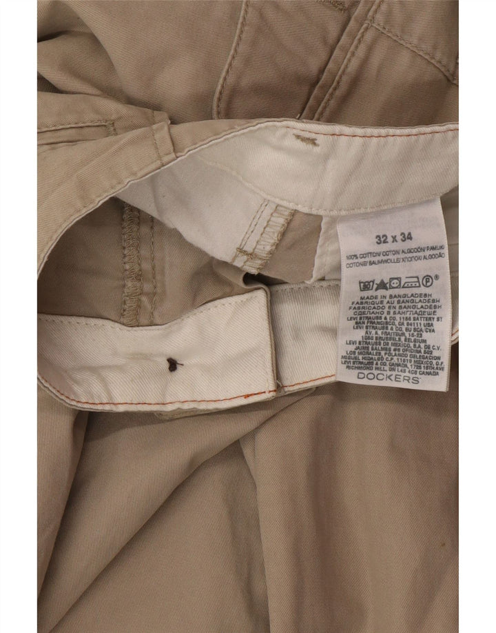 DOCKERS Ανδρικό ίσιο παντελόνι Chino W32 L34 Beige Cotton Classic