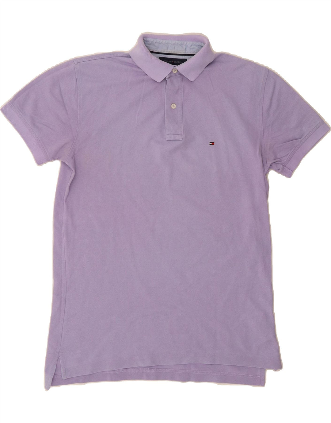 TOMMY HILFIGER Mens Polo Shirt Medium Purple Cotton Vintage Tommy Hilfiger and Second-Hand Tommy Hilfiger from Messina Hembry 