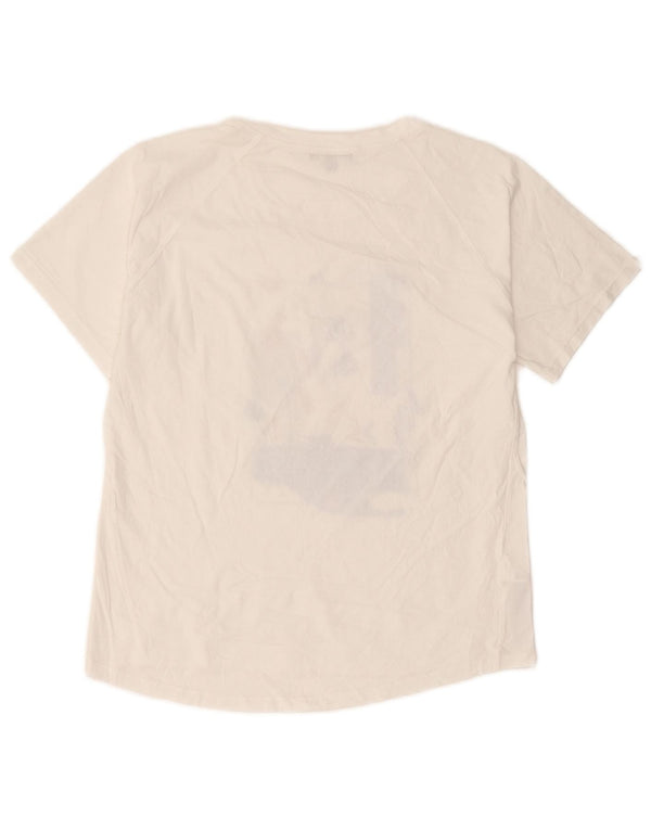 Γυναικείο γραφικό μπλουζάκι Massimo Dutti τοπ UK 6 XS λευκό βαμβακερό