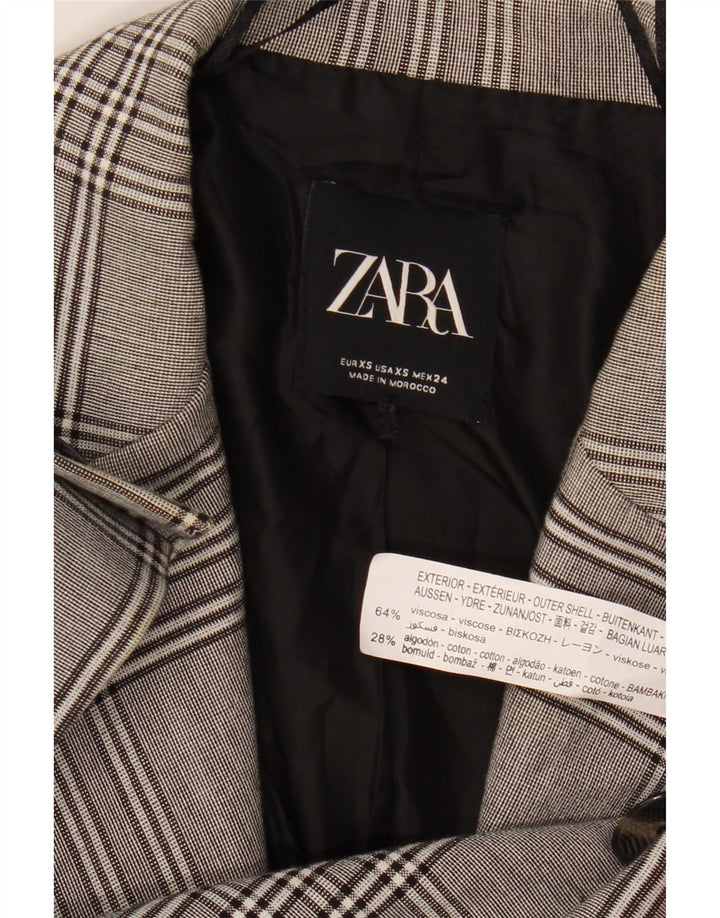 Zara Γυναικείο τζάκετ μπλέιζερ μεγάλου μεγέθους με 2 κουμπιά UK 6 XS γκρι βισκόζη
