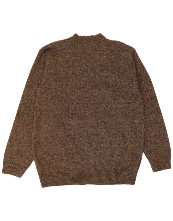 Vintage Ανδρική Ζακέτα πουλόβερ 3XL Χακί φλεκ πολυακρυλικό