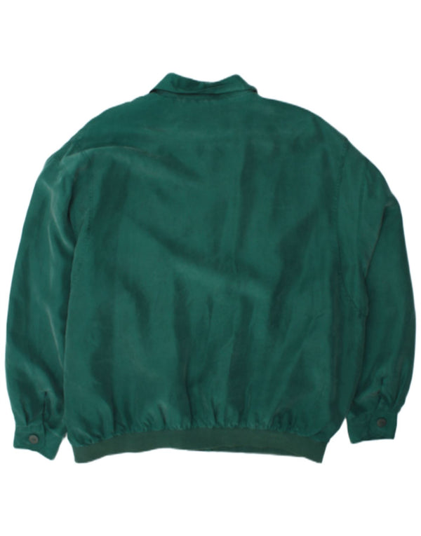Vintage Ανδρικό Bomber Jacket IT 56 3XL Green Silk