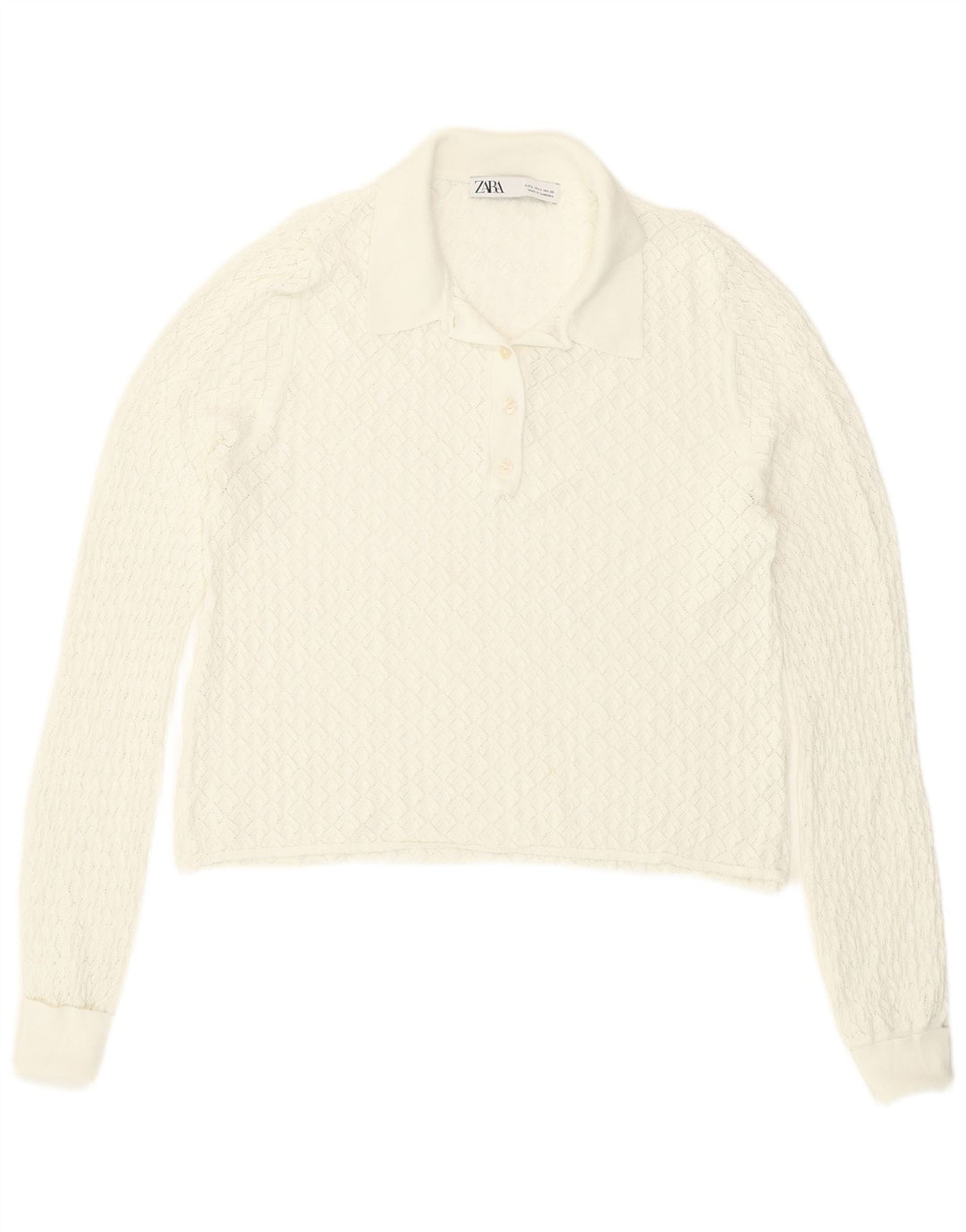 Zara Γυναικείο See Through Τοπ μακρυμάνικο UK 14 Large White
