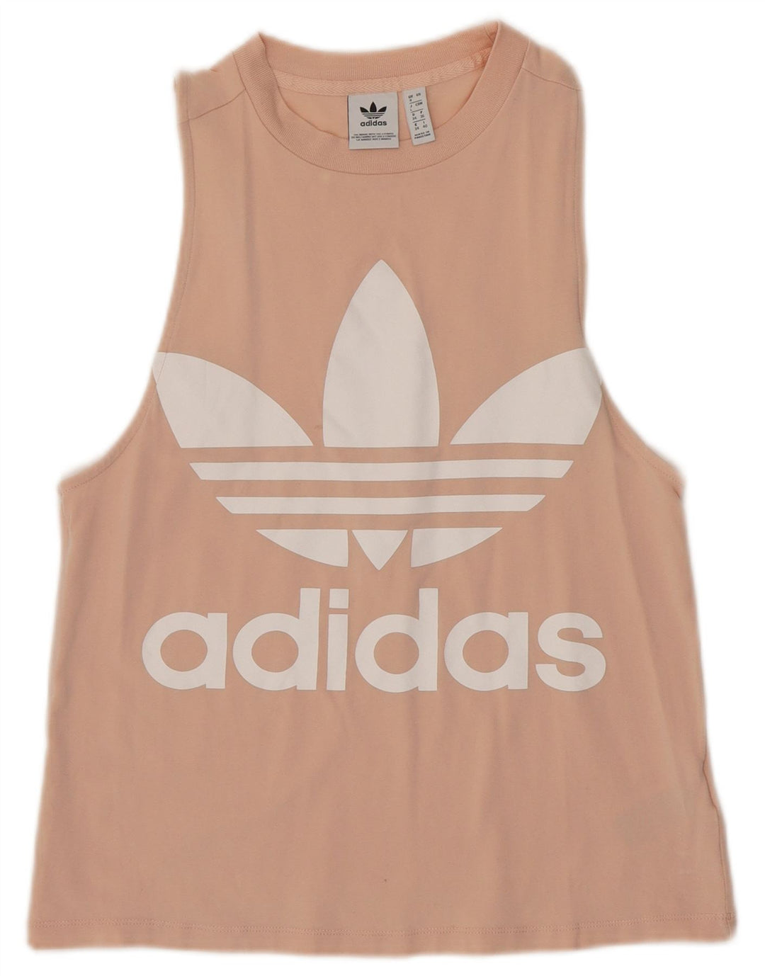 Γυναικείο γραφικό γιλέκο ADIDAS Top UK 8 Μικρό Ροζ Βαμβακερό