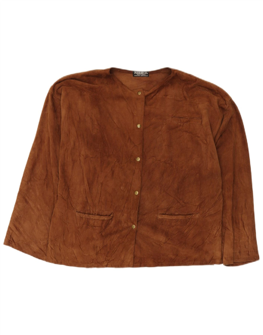 VINTAGE Γυναικείο Suede Jacket UK 14 Large Brown