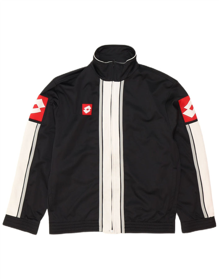 Ανδρική αθλητική φόρμα Lotto Top Jacket Μεσαίο Μαύρο Colourblock Πολυεστέρας