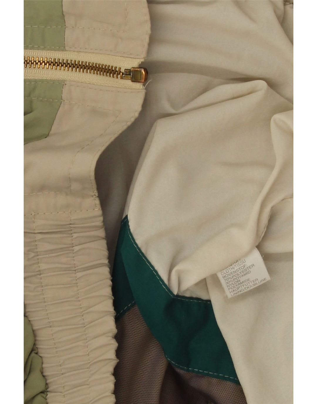 Vintage γυναικείο μπουφάν βροχής UK 18 XL Beige Colourblock Polyester