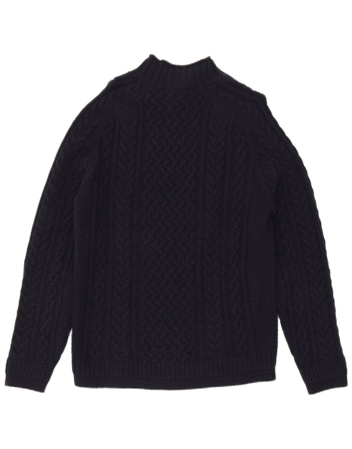 Massimo Dutti γυναικείο πουλόβερ με λαιμόκοψη χελώνας UK 16 Large Navy Blue Wool