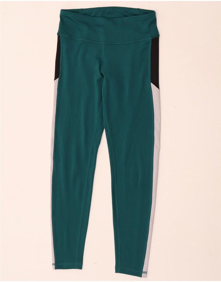 Γυναικεία γραφικά κολάν Reebok UK 8/10 Small Green Colourblock Polyester