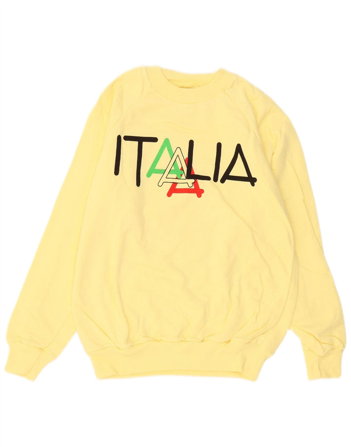 Assisi Mens Italia Graphic Φούτερ Jumper Μεσαίο κίτρινο βαμβακερό