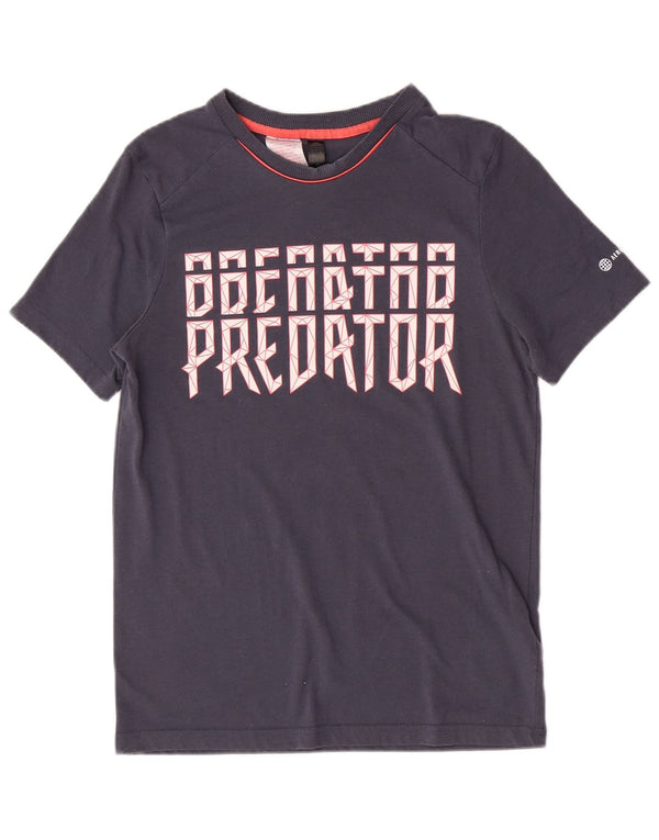 Adidas Boys κανονικό γραφικό T-shirt Top 13-14 ετών Navy Blue Polyester