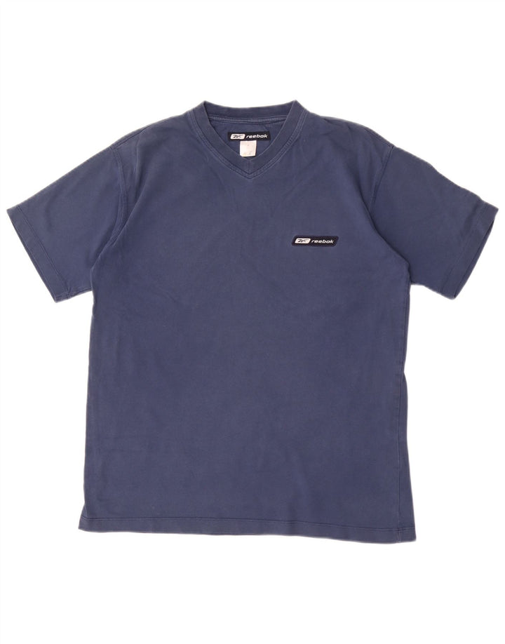 Ανδρικό T-Shirt Reebok Top Small Navy Blue από βαμβάκι