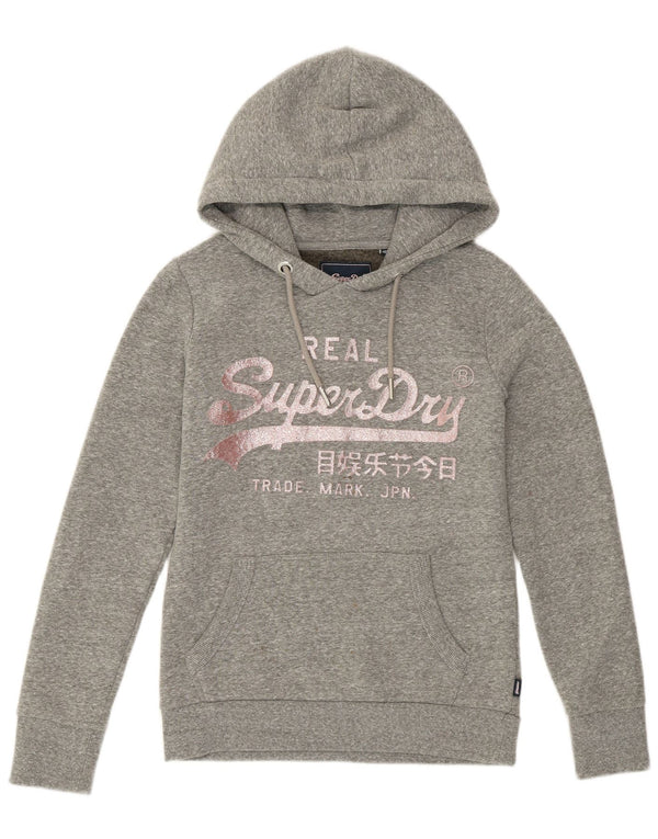 Superdry γυναικεία γυναικεία κουκούλα με κουκούλα UK 8 Small Grey Flecked