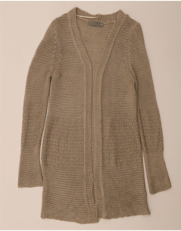 Zara Γυναικείο μακρυά ανοιχτό πουλόβερ UK 14 Medium Beige