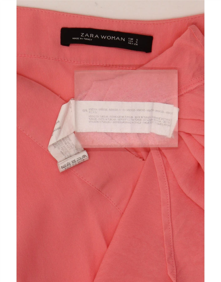 Zara Γυναικείο μακρυμάνικο τοπ βρετανικό 10 μικρό ροζ βισκόζη