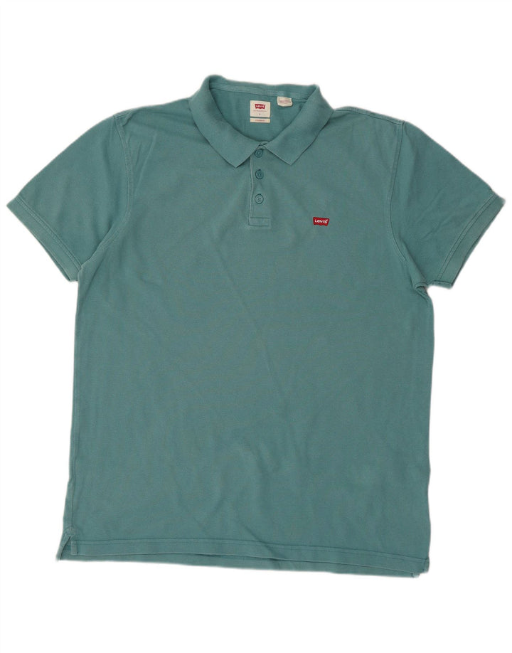 LEVI'S Mens Standard Polo Shirt Large Blue Cotton