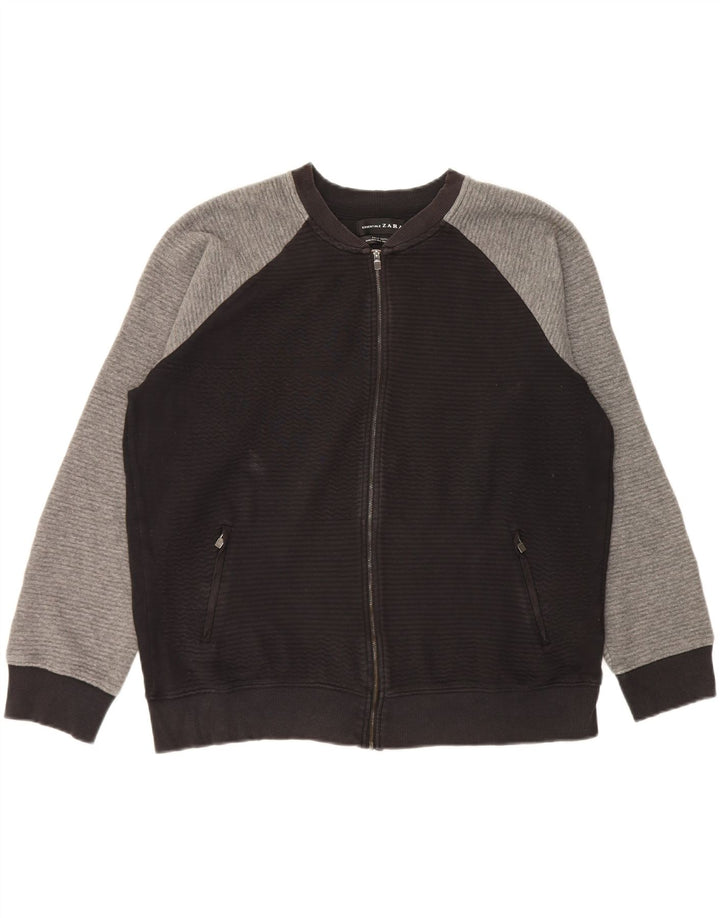 Ανδρική φόρμα Zara Top Jacket 2XL Μαύρο Colourblock Βαμβακερό