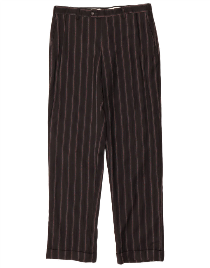 PAL ZILERI Ανδρική φόρμα 3 κουμπιών 2 τεμαχίων IT 50 Large W34 L33 Μαύρο ριγέ