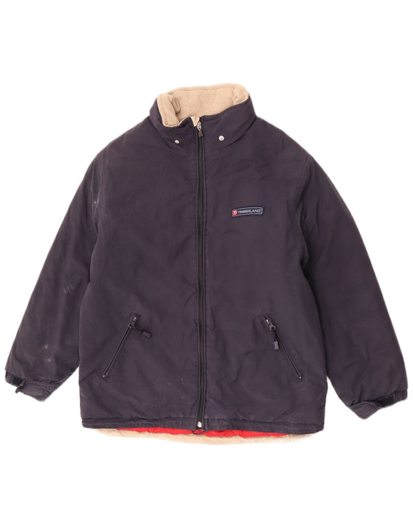 Timberland Boys Graphic Hooded Jacket 11-12 Years Navy Blue Cotton