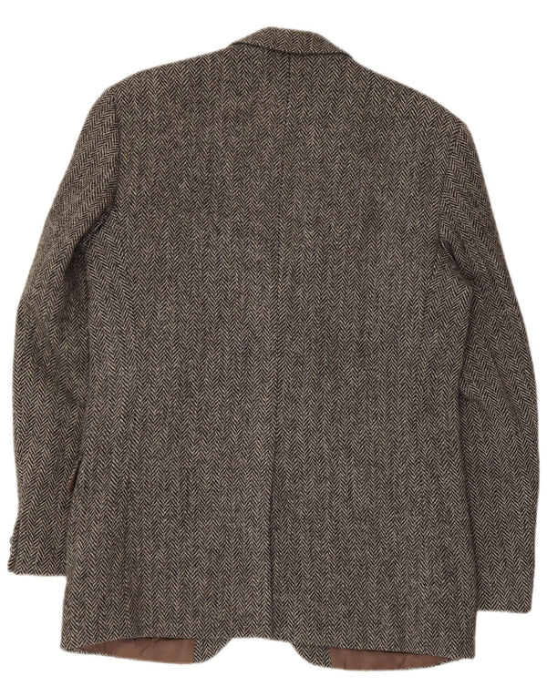 HARRIS TWEED Ανδρικό μπουφάν blazer UK 40 μεγάλο γκρι μαλλί ψαροκόκαλο