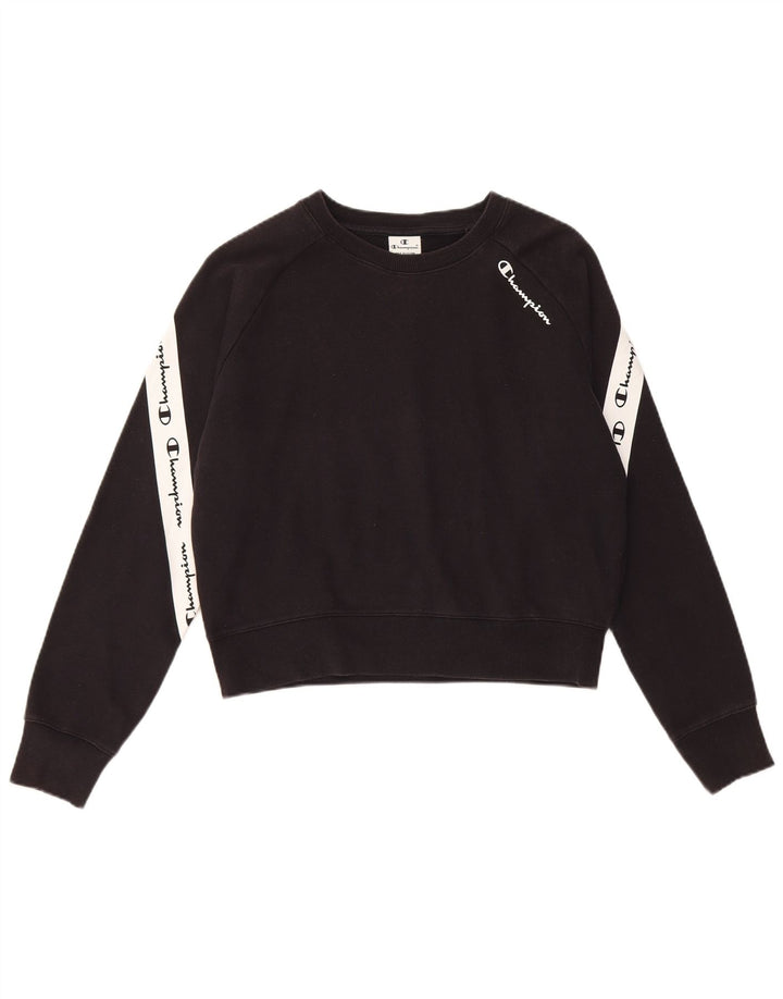 Champion Γυναικεία Γραφική Φούτερ Jumper UK 14 Medium Black Colourblock