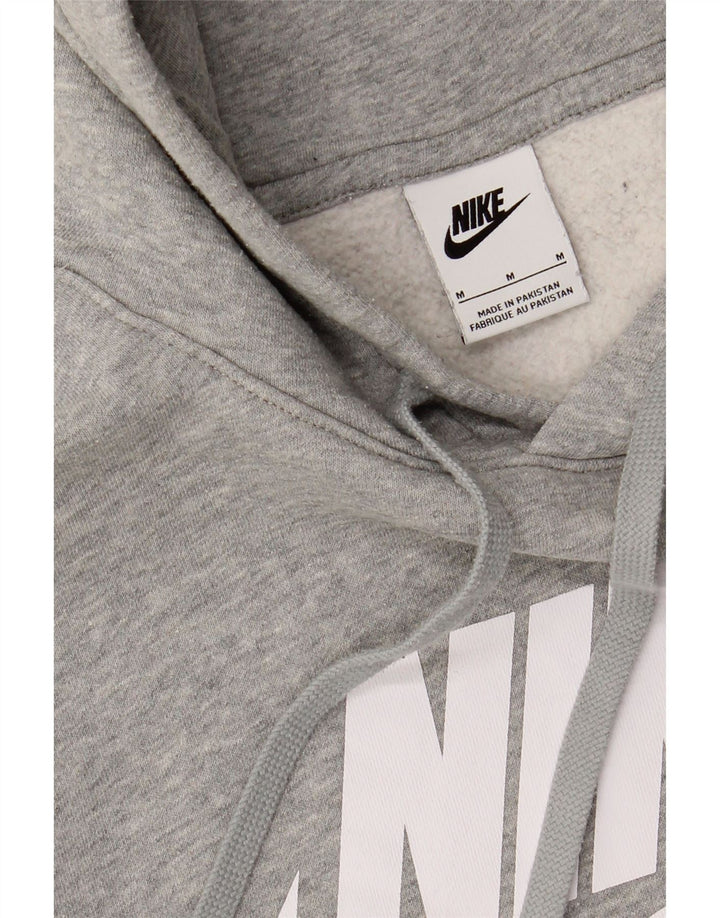 NIKE Mens Graphic Hoodie Jumper Medium Grey Cotton