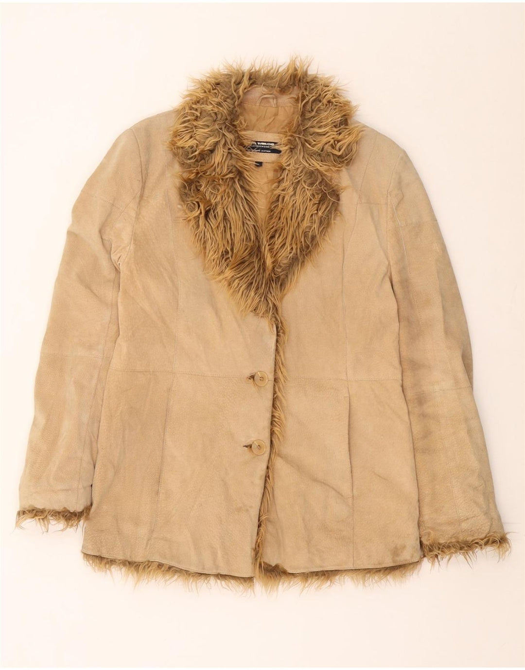 TOM TAILOR Γυναικείο Suede Jacket UK 16 Large Beige Leather